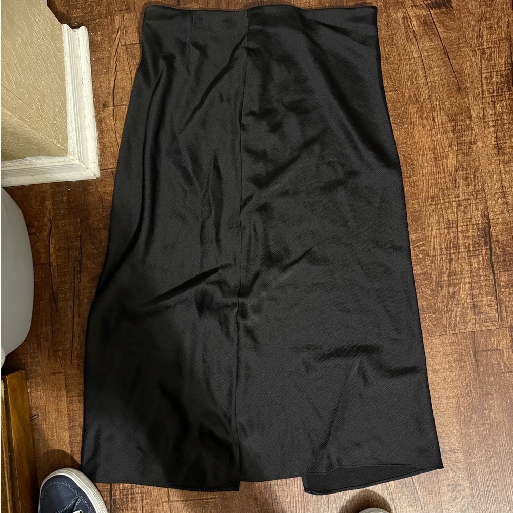 Divided Black Midi Pencil Skirt for Work